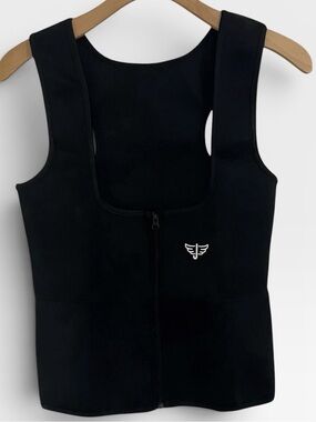 Women's Black Neoprene Zip Front Sauna Vest